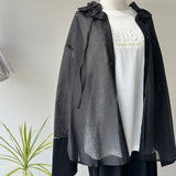 【ハモミシノオトナフク】Sheer Ruffle Shirt