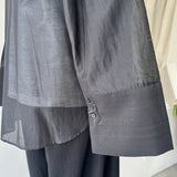 【ハモミシノオトナフク】Sheer Ruffle Shirt