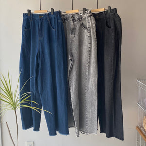 【ハモミシノオトナフク】Denim cocoon wide pants