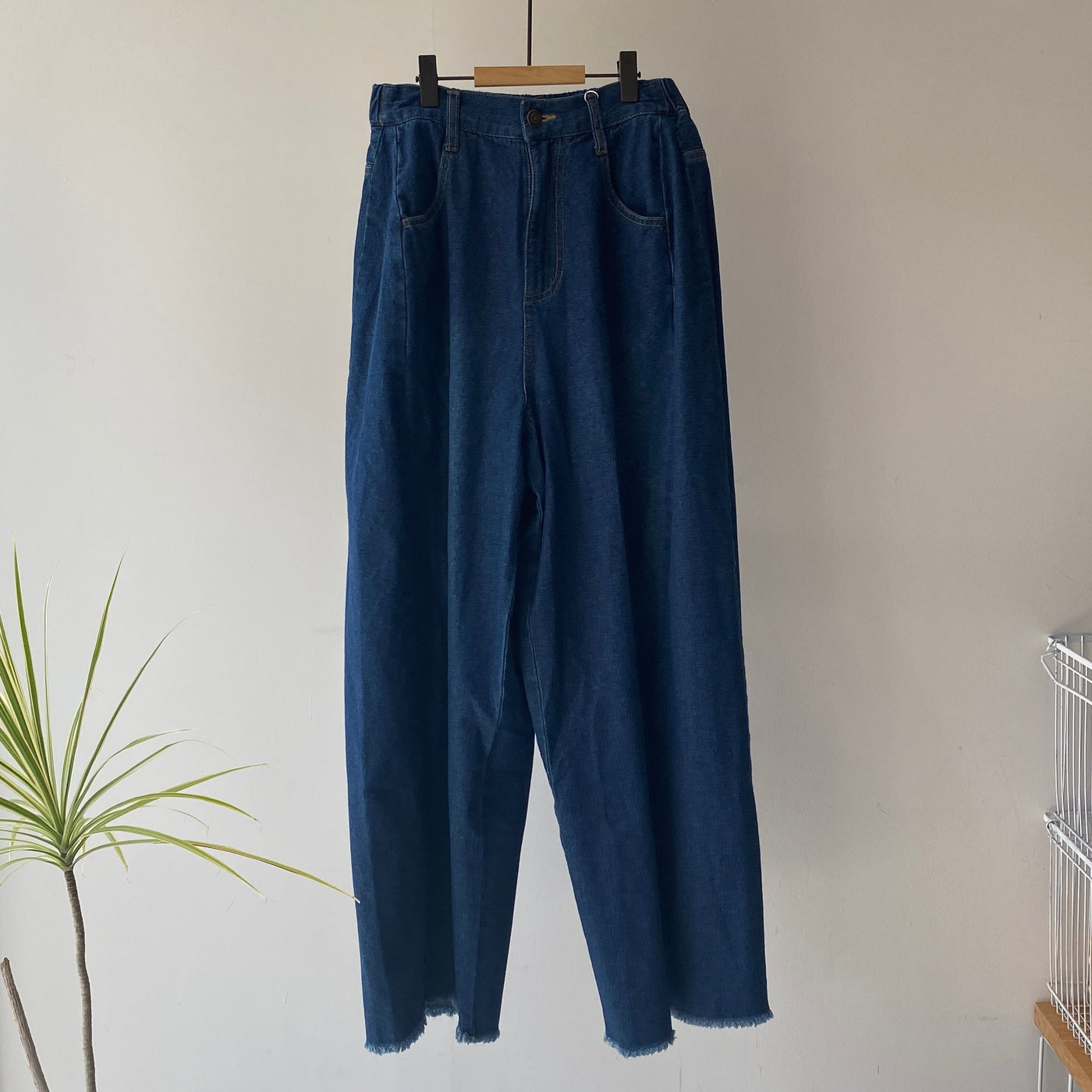 【ハモミシノオトナフク】Denim cocoon wide pants