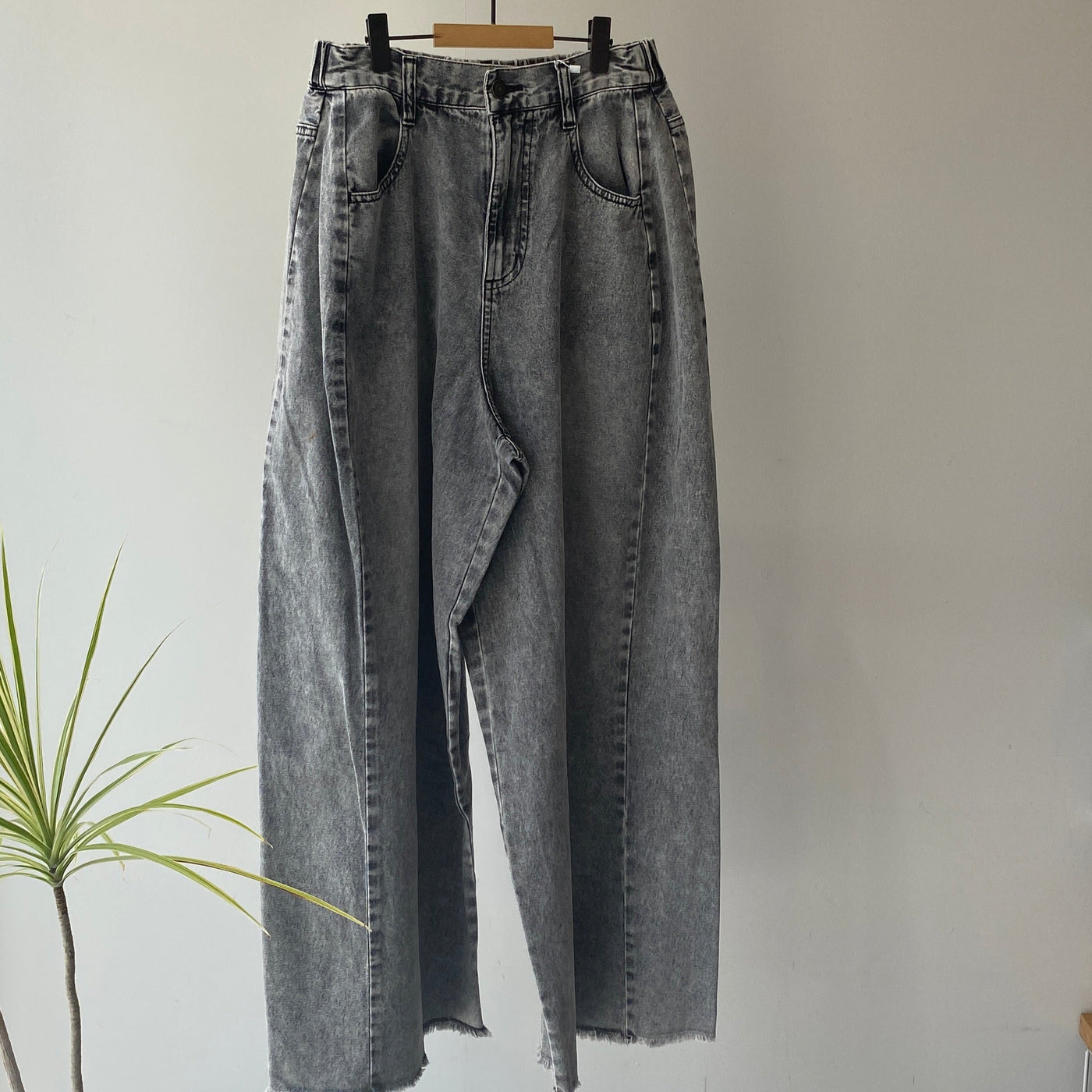 【ハモミシノオトナフク】Denim cocoon wide pants