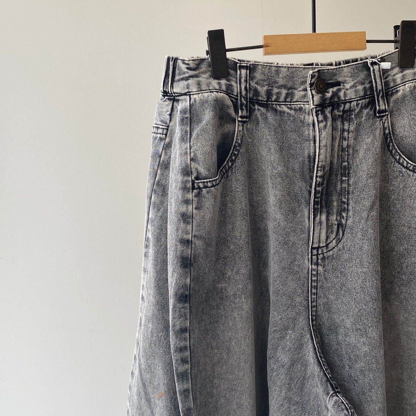 【ハモミシノオトナフク】Denim cocoon wide pants