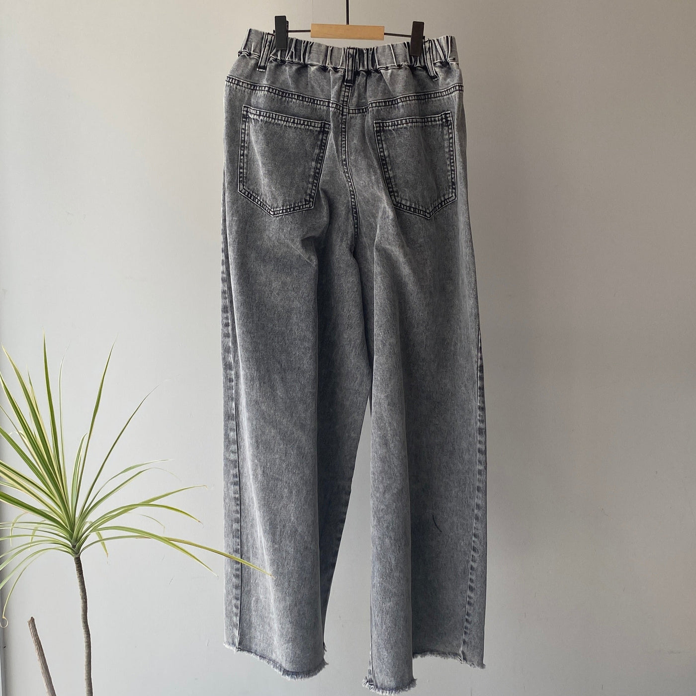 【ハモミシノオトナフク】Denim cocoon wide pants