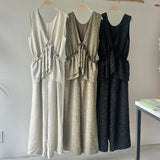 【ハモミシノオトナフク】Summer Tweed Ruffle All-in-One