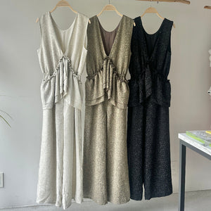 【ハモミシノオトナフク】Summer Tweed Ruffle All-in-One