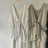 【ハモミシノオトナフク】Summer Tweed Ruffle All-in-One