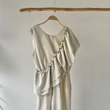 【ハモミシノオトナフク】Summer Tweed Ruffle All-in-One