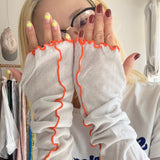 【hamomisi】Ruffle edge arm covers