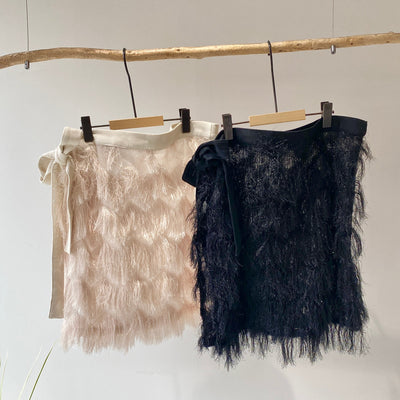 Fringe wrap skirt 【ハモミシノオトナフク】