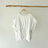 【ハモミシノオトナフク】Rib Knit & Organza Drawstring