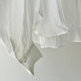 【ハモミシノオトナフク】Ruffle Collar Semi-Sheer Blouse
