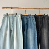 【ハモミシノオトナフク】Denim Tuck Wide Pants