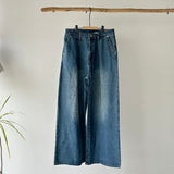 【ハモミシノオトナフク】Denim Tuck Wide Pants