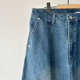 【ハモミシノオトナフク】Denim Tuck Wide Pants