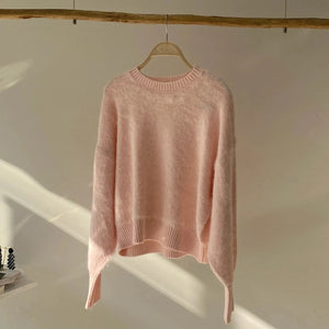 【ハモミシノオトナフク】Mohair crew neck pullover