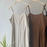 【ハモミシノオトナフク】Linen-like bustier-style salopette