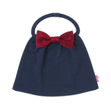 【Niva】深みレッド水玉サテン蝶ネクタイ付きスタイ（ネイビー）／butterfly tie 165