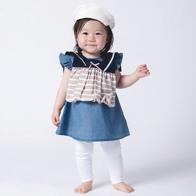 Sailor collar striped bib / Sailor 287 (available in 2 colors)
