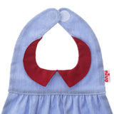 【Niva】真っ赤な襟付きブルーストライプの爽やかスタイ／Red collar bib