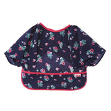 Water-repellent floral pattern dining apron with sleeves for girls / Restaurant bib - Flower (2 colors available)
