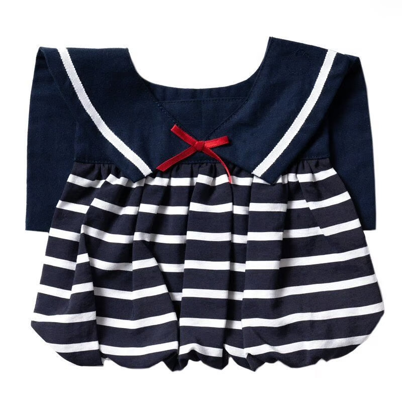 Sailor collar striped bib / Sailor 287 (available in 2 colors)