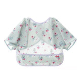 Water-repellent floral pattern dining apron with sleeves for girls / Restaurant bib - Flower (2 colors available)