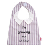 【Niva】襟付きストライプシャツ風スタイ／Bold print bib（2色展開）