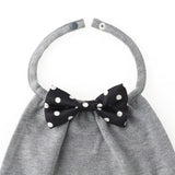 【Niva】黒白ドットのサテン蝶ネクタイ付きスタイ（グレー）／butterfly tie