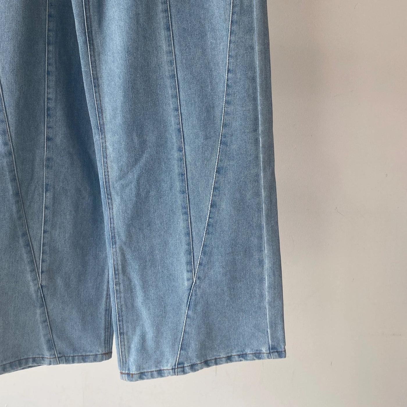 Denim panel pants【ハモミシノオトナフク】