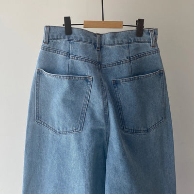 Denim panel pants【ハモミシノオトナフク】