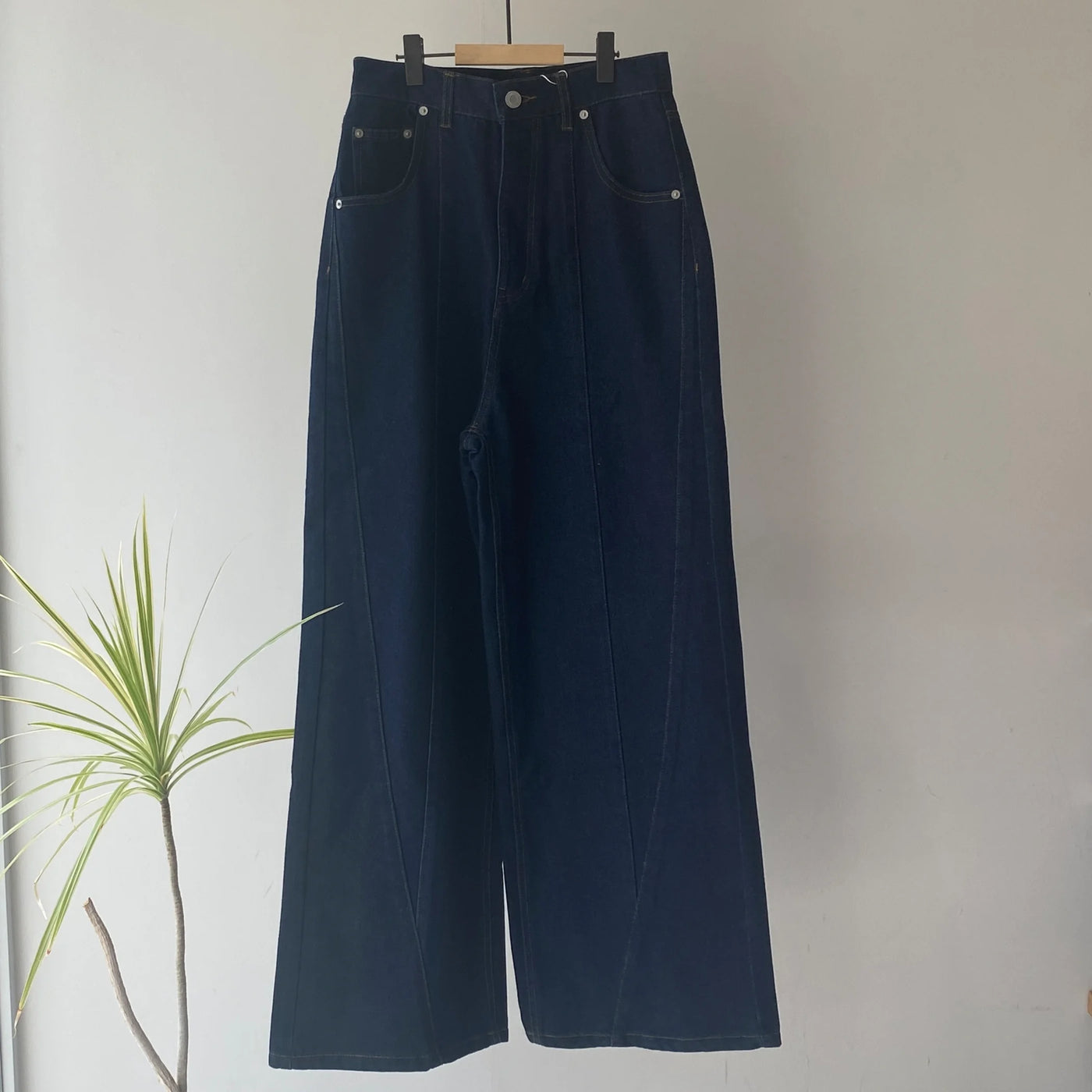 Denim panel pants【ハモミシノオトナフク】