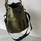 【ハモミシノオトナフク】2-way drawstring nylon bag