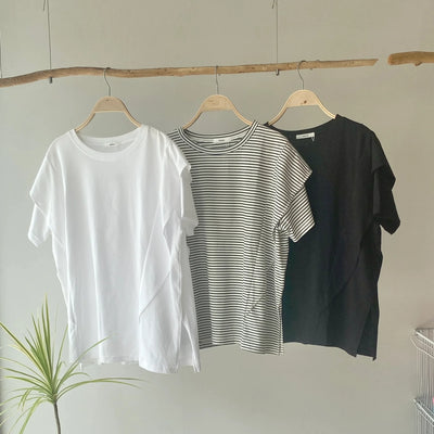 Side frill T-shirt【ハモミシノオトナフク】