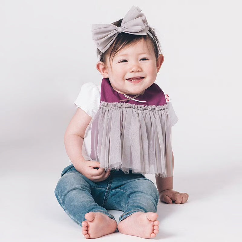 A sophisticated purple x grey tutu bib