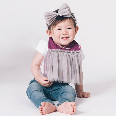 A sophisticated purple x grey tutu bib