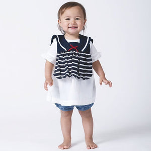 Sailor collar striped bib / Sailor 287 (available in 2 colors)