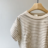 【hamomisi】Roll collar border T-shirt(110.120)