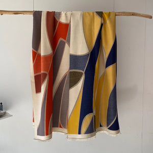 【ハモミシノオトナフク】Reversible geometric print stole