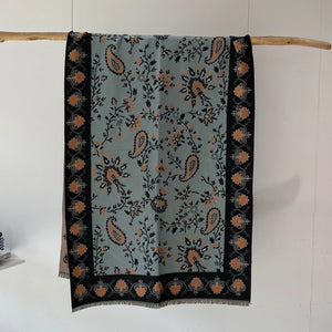 【ハモミシノオトナフク】Reversible paisley flower stole
