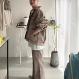 【ハモミシノオトナフク】Chemical color flared denim